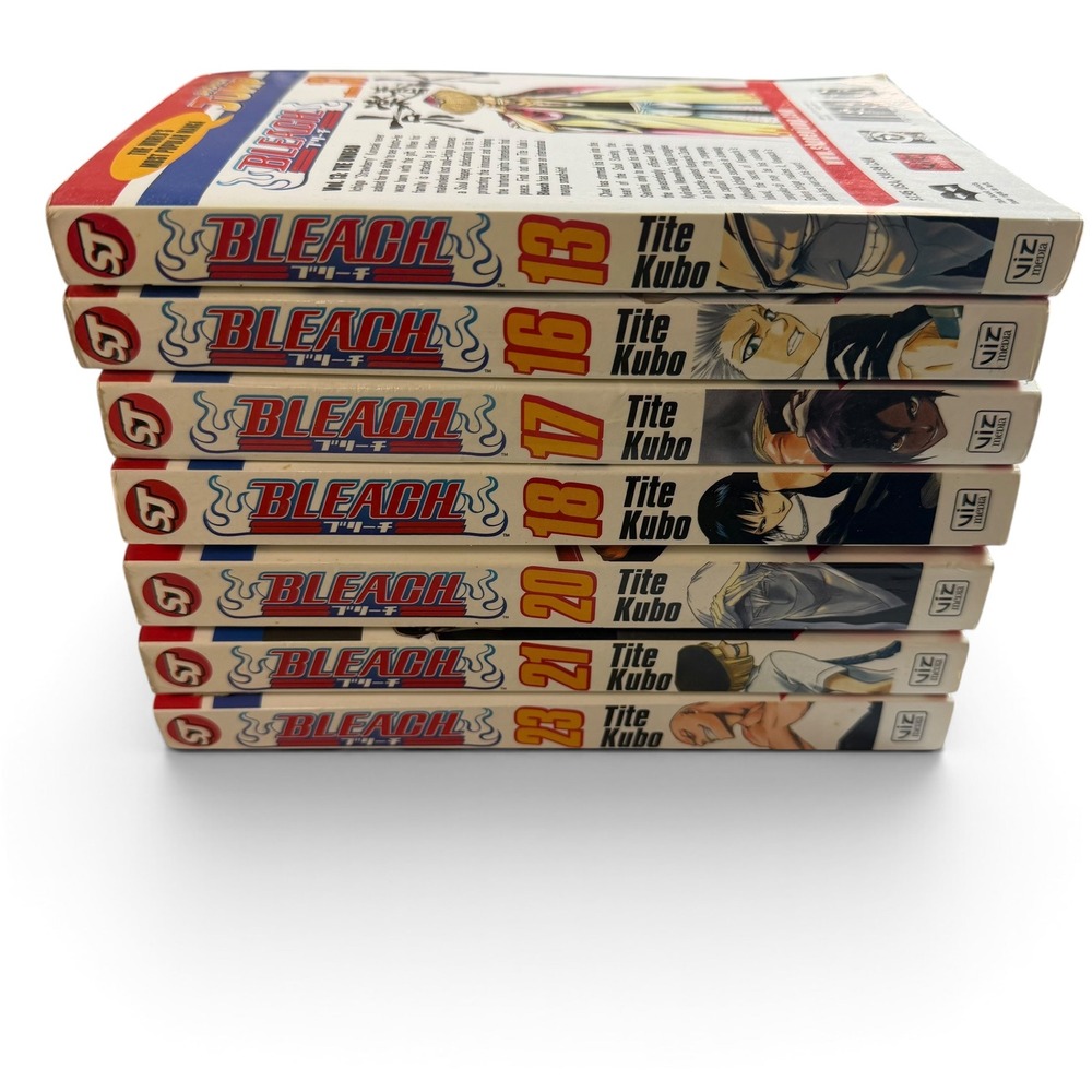 Bleach Manga Lot 7 Volumes 13 16 17 18 20 21 23 Tite Kubo Shonen Jump VIZ Media